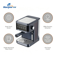 Machine à café expresso semi-automatique programmable électrique, 20 bars de pression, capacité de 3 tasses, boîtier en plastique, usage domestique