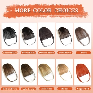 Flequillo Postizo Natural de Cabello Humano 100% con Clip, Patillas Tejidas a Mano para Mujer, Extensión de Línea de Cabello y Patillas, Multicolor - Product Image 4