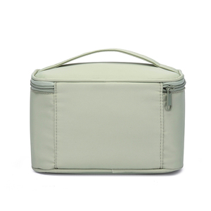 Grande capacidade reciclável viagem maquiagem saco Nylon cosméticos organizador do mulheres Divisor Zipper encerramento alça macia saco conveniente - Product Image 2