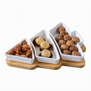 Nampan Sajian Camilan Bentuk Pohon Natal untuk Kacang, Permen, dan Hidangan Penutup untuk Pesta, Liburan, dan Rumah - Product Image 1