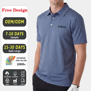 OEM ODM Vêtements <span class=keywords><strong>de</strong></span> golf amusants imprimés UPF 50+ en polyester biologique extensible dans les 4 sens, T-shirts <span class=keywords><strong>de</strong></span> golf performants, polos <span class=keywords><strong>de</strong></span> golf décontractés pour hommes - Product Image 1