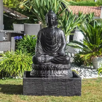 BLVE décoratif extérieur métal Zen bouddha fontaine d'eau grandeur nature Bronze jardin bouddha Statues fontaines décor à la maison