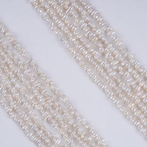Collier fait main Zhuji, perles de millet d'eau douce blanches parfaites de 3 à 4 mm, perles naturelles à forte luminosité, matériau de bijoux - Product Image 1