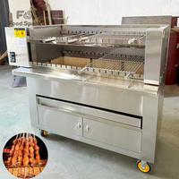 Gril Commercial Rotatif Type Ouvert pour Churrasco Brésilien Sans Capot pour Restaurant, Demi-Gril Churrasco