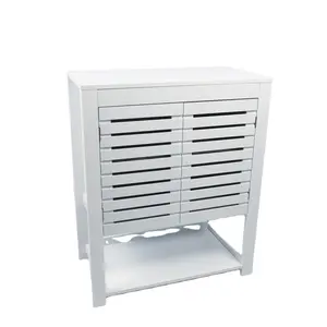 Armoire de rangement pour salle de bain, meuble de rangement pour cuisine, armoire à médicaments avec 2 portes à persiennes