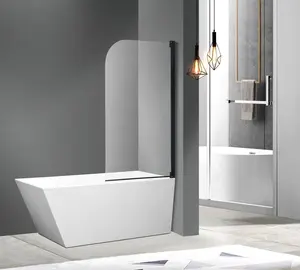 带可调铝墙型材的浴缸防水淋浴纱门