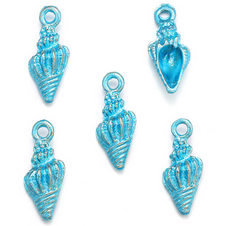 Alloy Enamel Shell Sea Star Conch Charms Pearl Beads for Earring Necklace Bracelet Pendants DIY Jewelry Making Findings W443