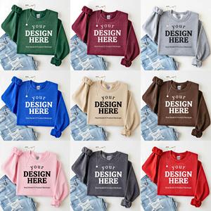 OEM ODM <span class=keywords><strong>Gildan</strong></span> 18000 Paquete de Maquetas de <span class=keywords><strong>Sudaderas</strong></span> de Cuello Redondo de 30 Colores, Maquetas de <span class=keywords><strong>Sudaderas</strong></span> Lisas de Alta Calidad con Vista Frontal Plana para Et - Product Image 1