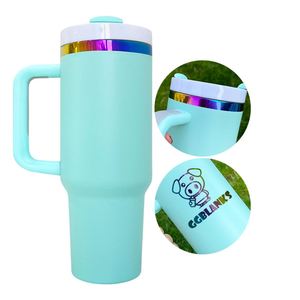 Vaso Térmico Macaron Color H2.0 de 40 oz con Asa y Pajita, Diseño Grabado con Láser e Impresión 3D, para Viajes - Product Image 2