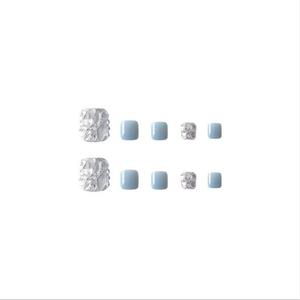 24 <span class=keywords><strong>faux</strong></span> <span class=keywords><strong>ongles</strong></span> d'orteils gris en ABS à couverture complète, pour femme, avec boîte de beauté - Product Image 5