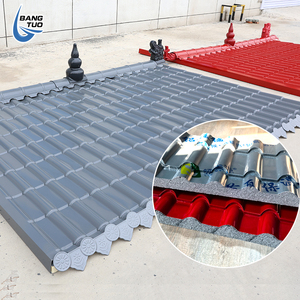Panneau de toiture <span class=keywords><strong>sandwich</strong></span> en PU ignifuge et imperméable, plaque de toiture <span class=keywords><strong>sandwich</strong></span> pour la construction de maisons, tôle métallique - Product Image 3