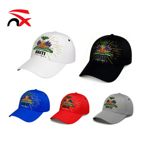 Promotional Custom 6 Panel Baseball Cap Breathable Comfortable Cute Cotton Haitian Flag Trucker Hat for Gift
