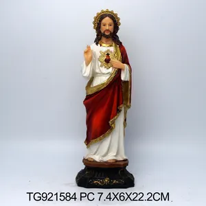 Fábrica personalizada resina Sagrado Corazón de Jesús figura religiosa San Judas católico estatuas religiosas