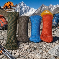 Vente en gros de corde de parachute en polyester tressée à 7 brins, 550, 4 mm, pour emballage extérieur