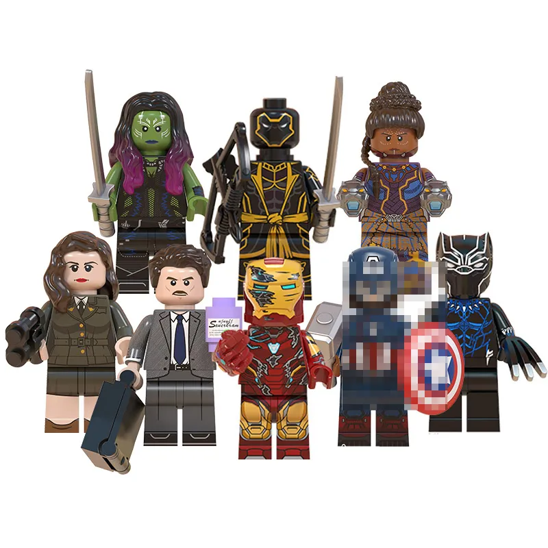 WM6068 Marvel 4 Building Blocks Howard Sharon Carter Steven Rogers Black Panther Shuri Gamora Doctor Strange Hawkeye Kids Toys