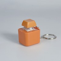 Speaker Mini Rechargeable Plastik yang Dapat Direkam, Gantungan Kunci dengan Tombol Suara, Liontin Kreatif Anime Custom, Pereda Stres