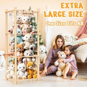 Organizador de Juguetes de Peluche de Madera de 3 Niveles para Niños, Exhibidores de Animales de Peluche, Estantes de Almacenamiento - Product Image 4