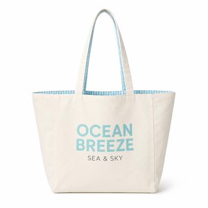 Sac fourre-tout en toile personnalisé avec doublure imprimée, grande capacité, écologique, idéal pour les voyages, cadeau de mariage pas cher - Product Image 2