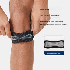 Sangle de genou réglable à gradient réfléchissant avec coussinet en silicone, attelle de soutien du genou pour la course, le basketball, le badminton et le fitness - Product Image 4