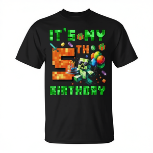 Camiseta de jugador de videojuegos con número de píxeles para mi 5.º cumpleaños - Product Image 2