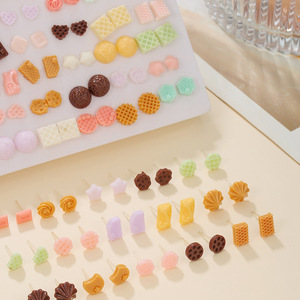 Flower Stud <b>Earrings</b> Resin Cute Colorful For Women Gift Jewelry Set - Product Image 2