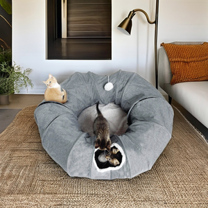Quattro stagioni generale tubo del gatto letto all'ingrosso gratta e vinci giocattolo pieghevole Tunnel per gatti lunghi letti grigi per animali domestici - Product Image 3