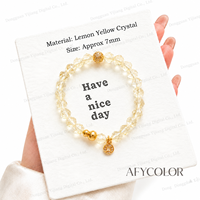 Bracelet en perles de cristal jaune citron naturel à facettes, motif gourde Mori, pour femme, cadeau pour petite amie, emballé individuellement BUSTYLE SS111