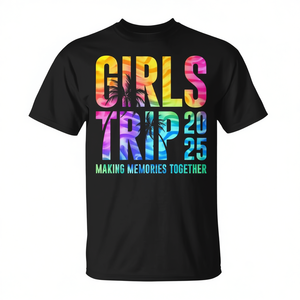 Maglietta Estiva Tie Dye per Girls Trip 2025, 'Making Memories Together', Unisex Adulto, Cotone, Girocollo, Manica Corta, Stampa Digitale - Product Image 3