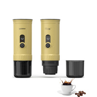 Machine à café portable rechargeable Anbo 140W 15 bars avec mousseur à lait en option, alimentation voiture, cafetière portable avec fonction auto-chauffante