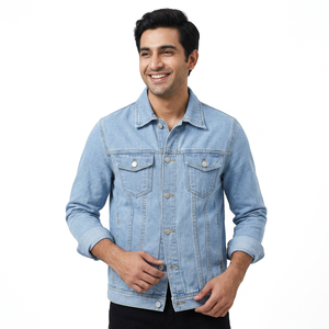 Latest Design Stylish Fashionable <b>Men</b> <b>Denim</b> <b>Jacket</b> 100% Cotton High Quality Wholesale Price <b>Denim</b> <b>Jackets</b> - Product Image 1