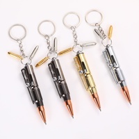 Nouveauté 2026 Mini stylo pistolet à action par culbuteur avec porte-clés, porte-clés en métal fantaisie, fusil de sniper, revolver, stylo à bille