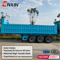 Fabricant vend semi-remorque benne basculante arrière automatique en acier, 60 tonnes, 3 ou 4 essieux, pour gravier, 25, 30, 40, 45, 50 mètres cubes