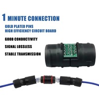 Konektor Ethernet Terlindung IP67 untuk Luar Ruangan, Konektor RJ45 Tahan Air Female ke Female untuk Kabel LAN Ethernet Cat6/Cat5E/Cat5