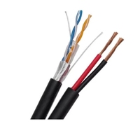Câble réseau extérieur de haute qualité Cat6 305m UTP CCA Cat6 8+2C 4 paires 23AWG Câble en cuivre avec 2 câbles électriques d'alimentation