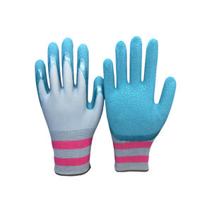 Gants en nitrile de protection du travail, résistants à l'usure, en nylon enduit de caoutchouc, avec revêtement en mousse froissée, poignet tricoté, vente en gros - Product Image 5