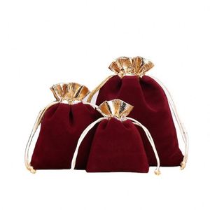 Proluxe Custom Gold <b>Pouch</b> Promotion <b>Drawstring</b> Small Gifts Velvet Packaging Bag With Logo - Product Image 4