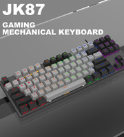 Keyboard Gaming Mekanik Kustom Multi-Warna 87 Tombol RGB Berkabel/Nirkabel untuk Gamer Gaya Proyeksi Produk Baru