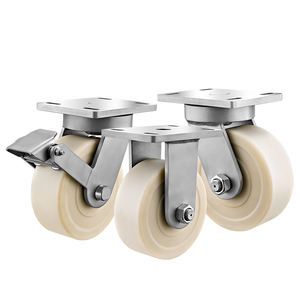 2 Tonnen 3 Tonnen 5 Tonnen industrielles Super-Hochleistungs-Lenkrad Schweres Hochlader-<span class=keywords><strong>Design</strong></span> Nachlauf-Nylon räder PU-Stahlräder - Product Image 2