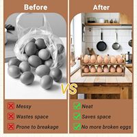 Estante de madera para huevos, organizador de huevos independiente para encimera, organizador de almacenamiento de huevos con múltiples ranuras para decoración de la encimera de la cocina del hogar