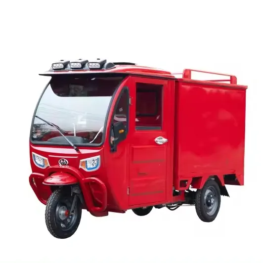 Hot Selling 3 Wheel Electric Tricycle Motorcycle For Cargo Delivery With Closed Cabin Express Cargo