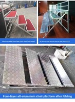 Système de sièges de scène en aluminium, gradins de chorale avec garde-corps, dimensions personnalisées légères, pré-assemblés