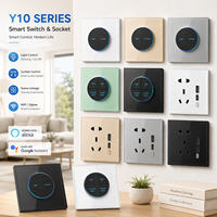 Prise intelligente tactile en verre EU/UK avec contrôle via Tuya WiFi, Zigbee, Alexa, Google Home et application Smart Life pour hôtels et bureaux