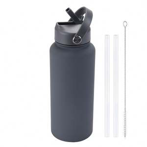 Botella de Agua Deportiva Personalizada de Acero Inoxidable, Gran Capacidad de 1L, Doble Pared, Aislada al Vacío, Ecológica, Portátil, con Pajita - Product Image 2