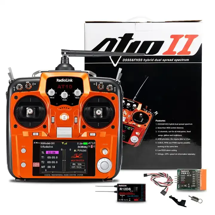 RadioLink AT10II Modèle télécommande 4KM distance 12 canaux drone jouet et aile véhicule télécommande