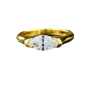 Anello Geometrico Minimalista a Forma di Marquise per Donne, Stile Coppia con Pietra Scintillante - Product Image 4