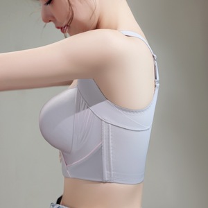 Soutien-gorge sans armatures pour femmes, lingerie, bretelles larges et lisses, effet liftant, sans couture, grande taille, push-up, vente en gros - Product Image 5