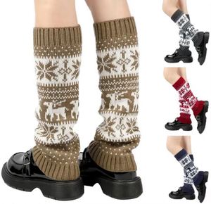 Leggings de punto suave hasta la rodilla para mujer, con estampado de copo de nieve, gruesos y transpirables para uso diario, ideales para otoño e invierno. - Product Image 1