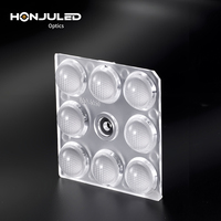 HONJU Lentille optique LED multi-usage 8-en-1 pour extérieur, lentille PMMA haute précision pour projets d'éclairage, vente en gros