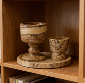 イタリア産ティラミスアイボリー色のティーカップ型トラバーチン装飾品、天然石を使ったダイニングルームやコーヒーテーブルのリフォームに - Product Image 5