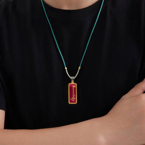 Ciondolo Talismano Tai Sui Dipinto a Mano di Putuoshan, Amuleto del Bodhisattva Manjushri, Collana in Acciaio Inossidabile, Scatola Gau - Product Image 2